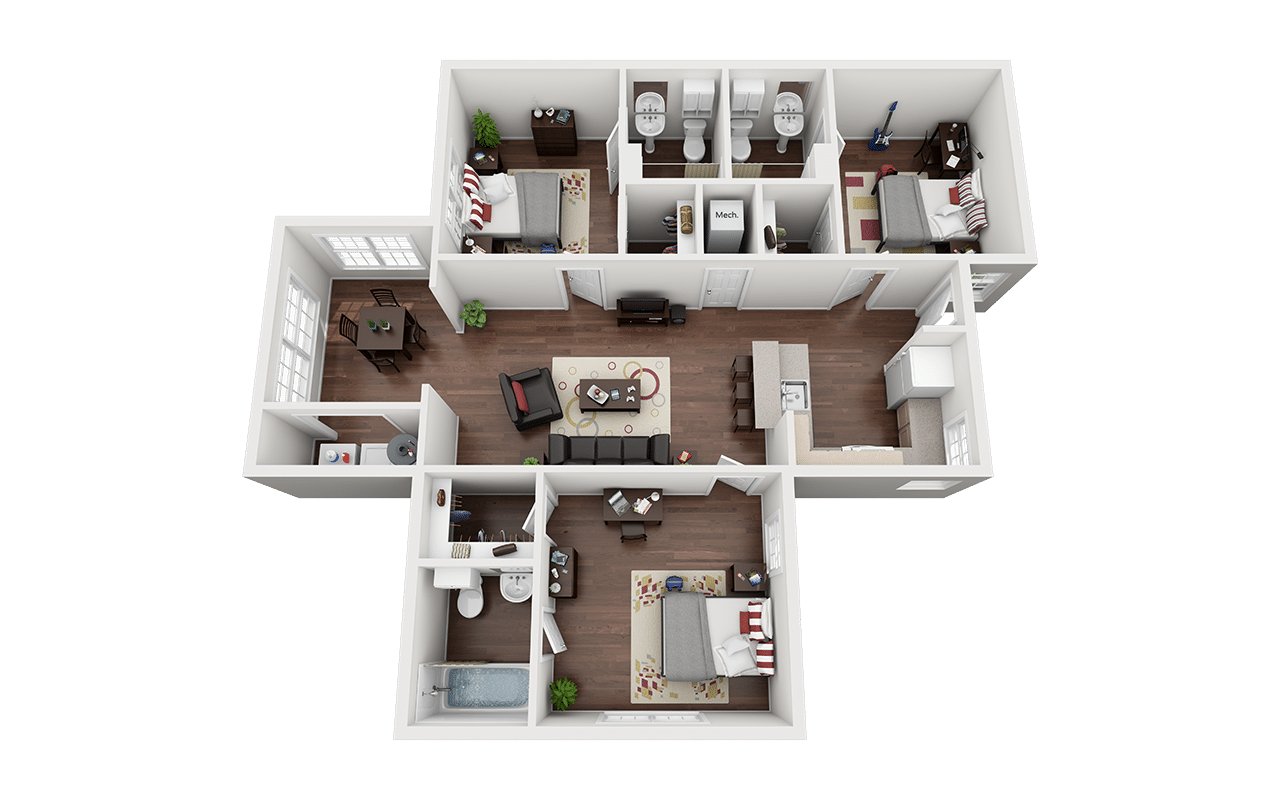 3x3 university village at clemson apartments near clemson university south carolina sc
