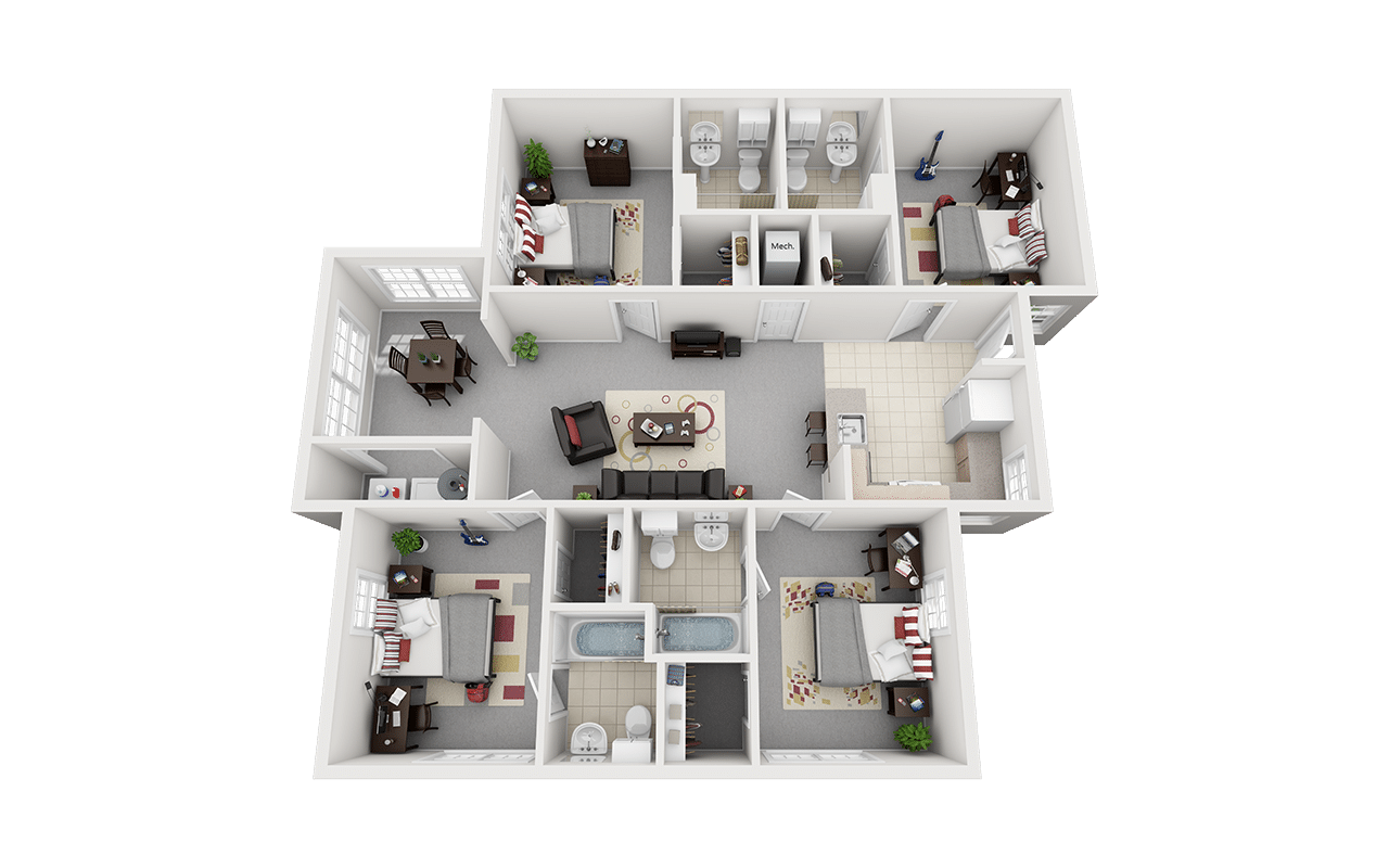 4x4 university village at clemson apartments near clemson university south carolina sc