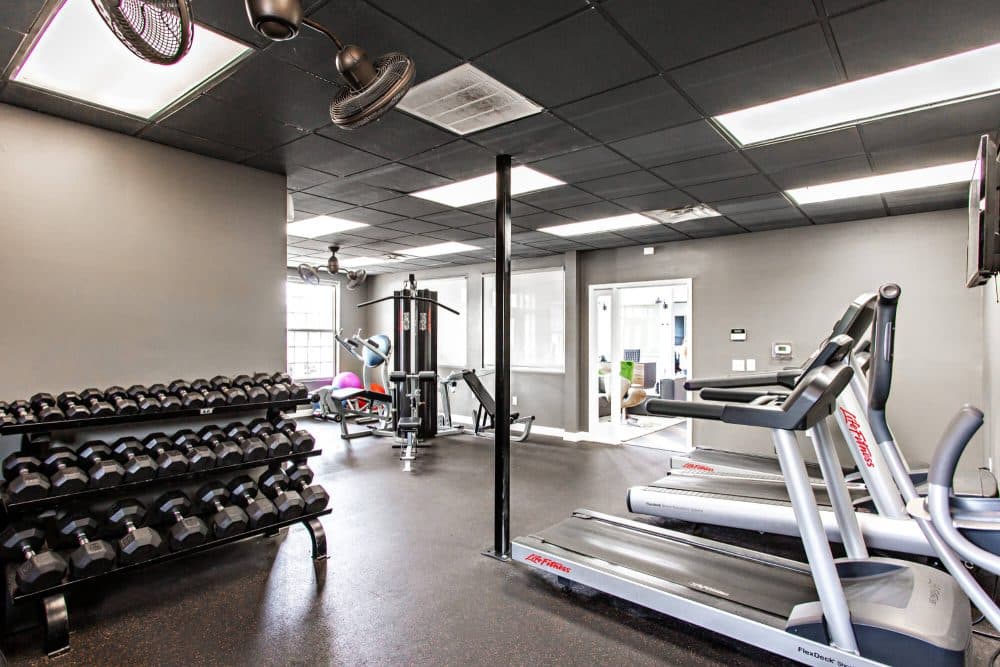 university village at clemson off campus apartments and townhomes near clemson university resident clubhouse fitness center free weights cardio machines